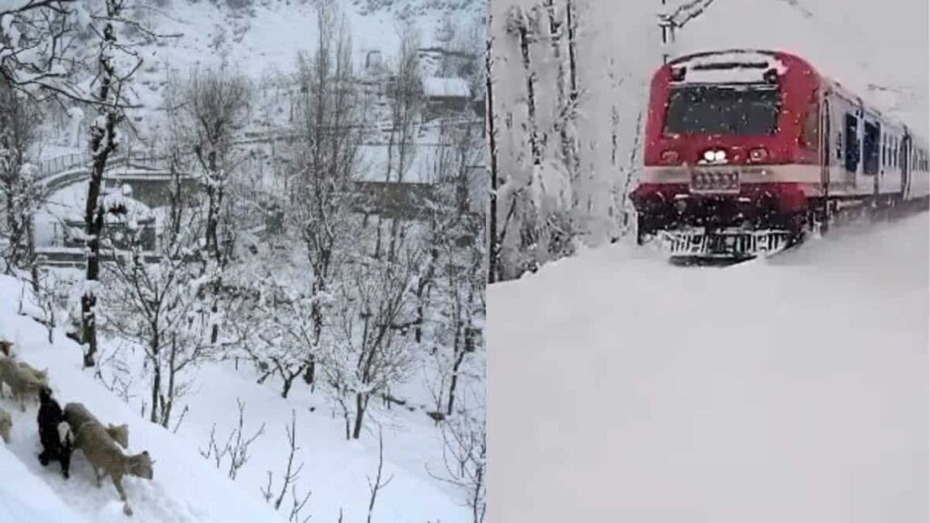 India: Practice travels through Jammu and Kashmir covered in snow; Indian Railways posts charming photos