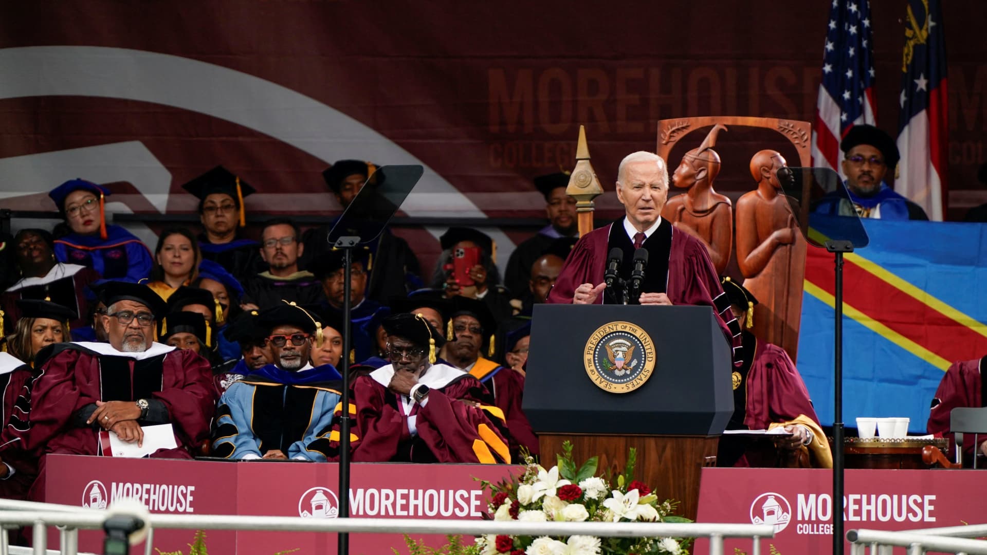 Biden confronts 2024 worn spots with younger, Dim voters at Morehouse commencement