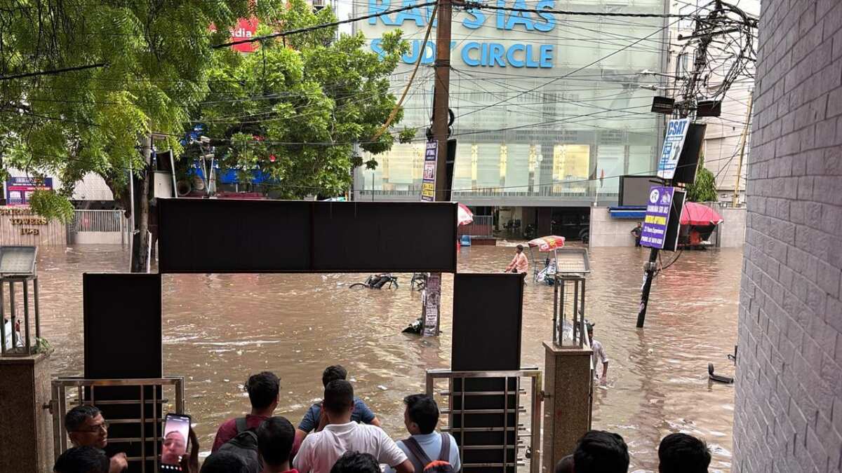 ‘Within 10 minutes…’: Horrific video presentations water gushing into UPSC coaching centre in Delhi